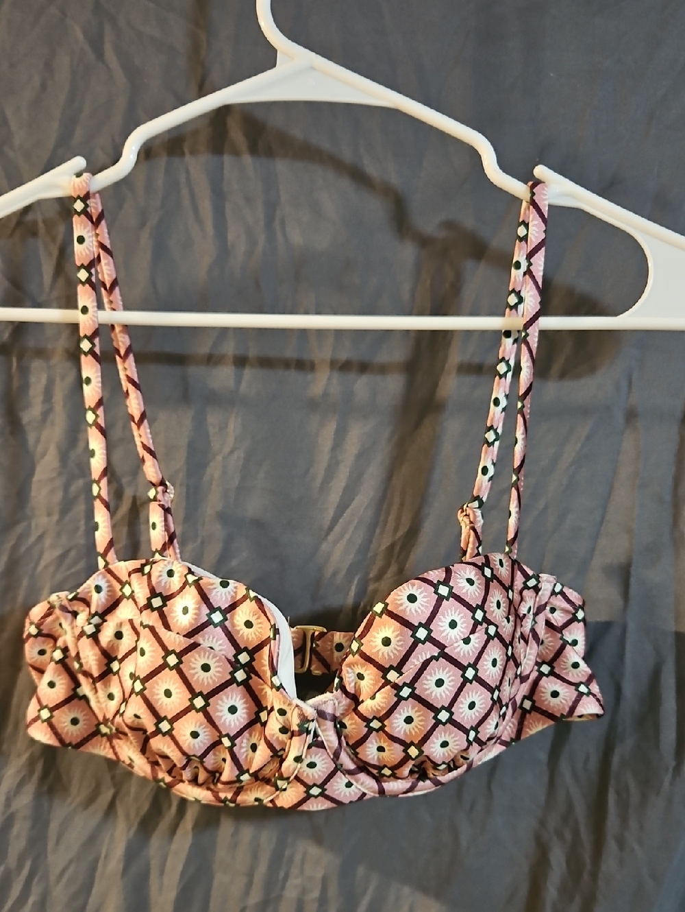 SHADE & SHORE PRINTED UNDERWIRE BIKINI TOP: NEW WITH TAGS: SIZE 34B